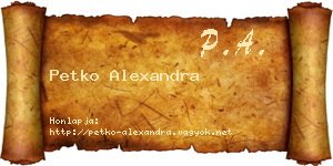 Petko Alexandra névjegykártya